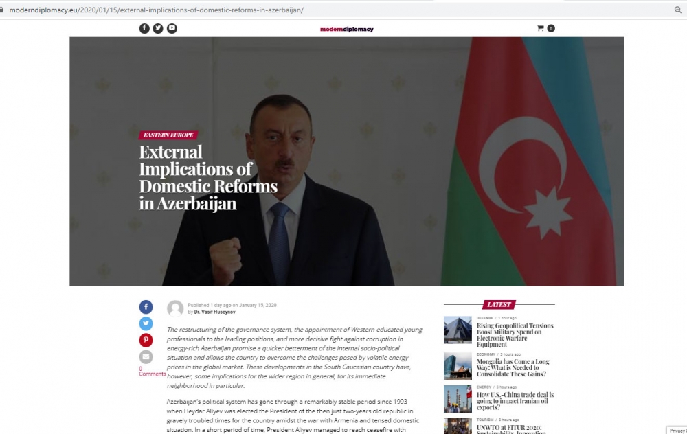 Modern Diplomacy: External implications of domestic reforms in Azerbaijan