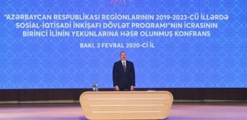 President Ilham Aliyev attends conference dedicated to results of first year implementation of the State Program on socio-economic development of regions in 2019-2023