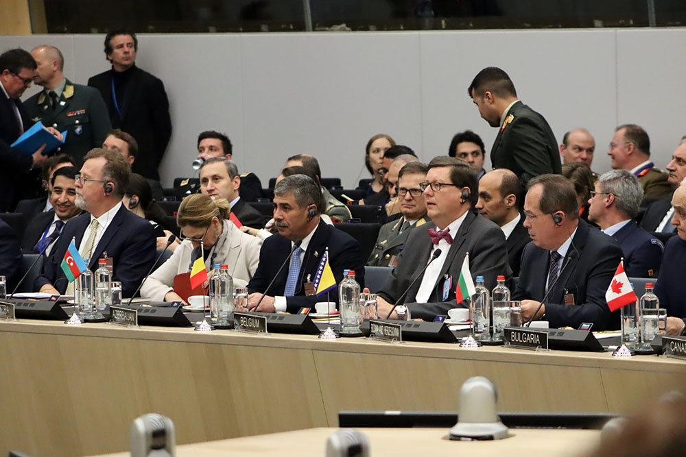 Azerbaijan`s defense minister attends NATO meeting