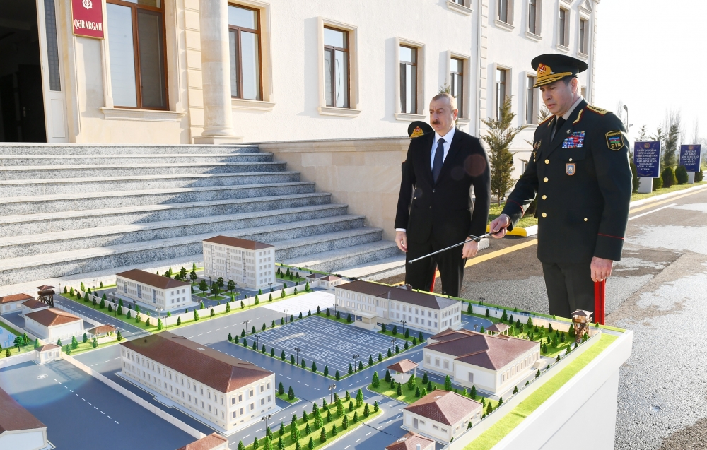 President Ilham Aliyev attends opening of Internal Troops` military unit 