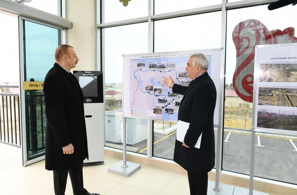 President Ilham Aliyev inaugurates new section of Absheron circular railway after renovation 
