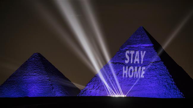 Egypt lights up the Great Pyramids with 'Stay Home' message