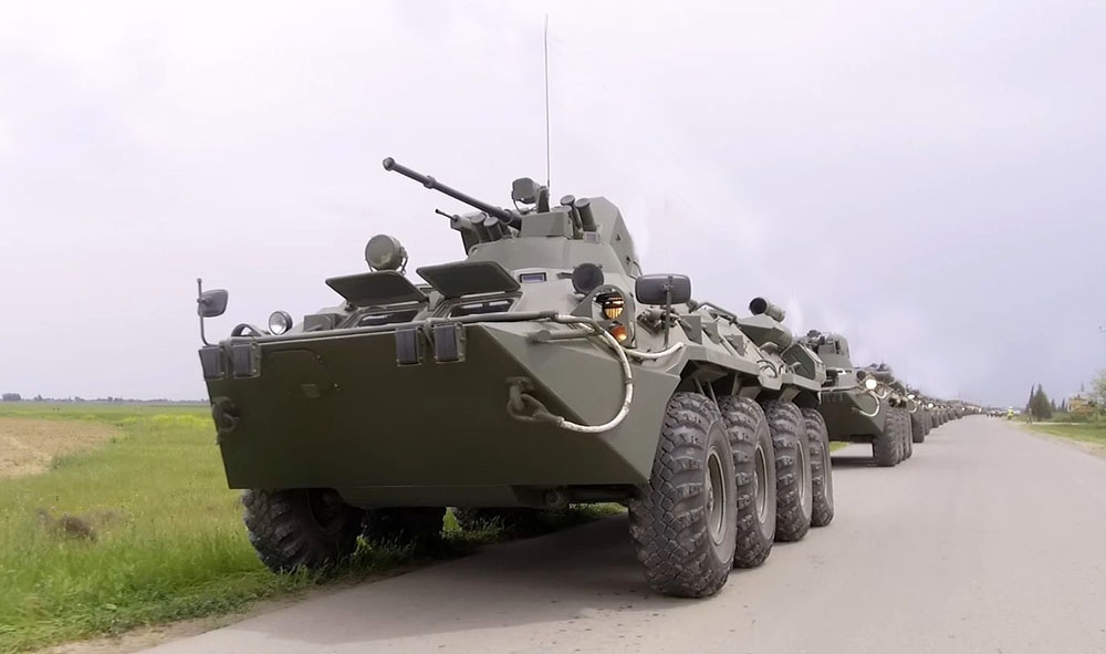 Troops involved in large-scale exercises of Azerbaijani army moving to operational areas (VIDEO)