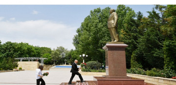 Azerbaijani President Ilham Aliyev, First Lady Mehriban Aliyeva arrive in Shamakhi district
