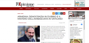 Article exposing the true nature of the Pashinyan regime published in Italian press