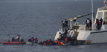 Turkish coastguard rescues 35 migrants from half-sunken boat