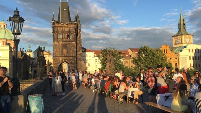 Czechs hold 'farewell party' for pandemic
