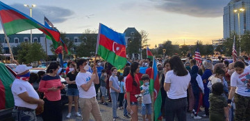 Azerbaijanis hold rally as sign of protest in Texas against Armenia’s fascist actions