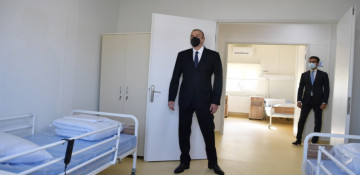 President Ilham Aliyev attends opening of modular hospital for coronavirus patients in Gobustan