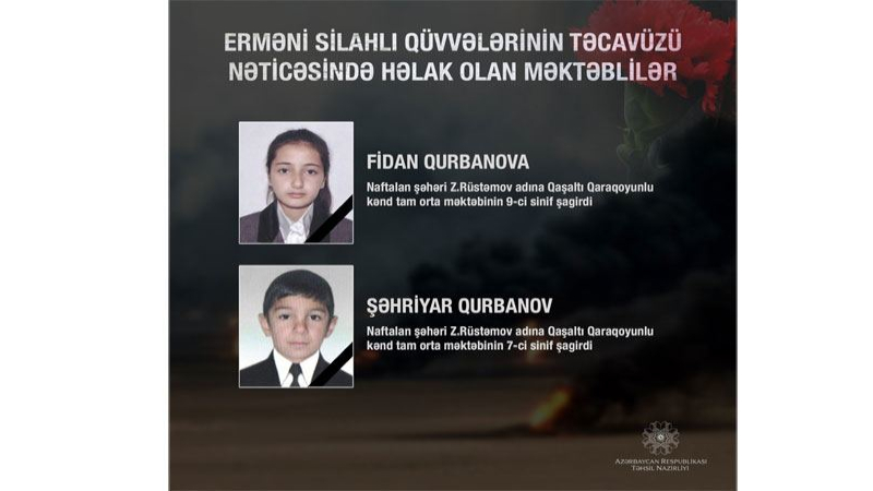 Azerbaijani schoolchildren killed as a result of Armenian shelling