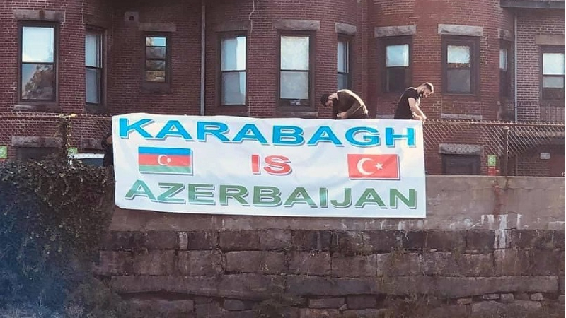 Karabakh is Azerbaijan! poster put up in Boston