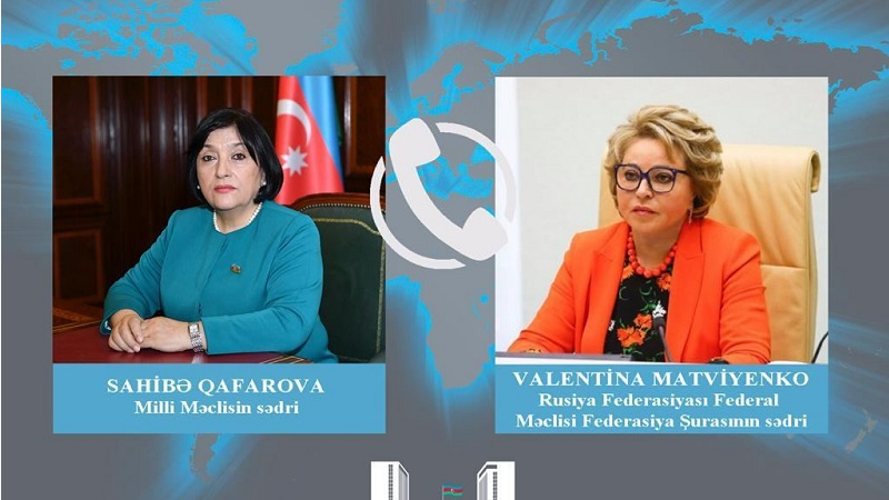 Azerbaijani Parliament speaker, Russian Federation Council chairperson hold phone talk