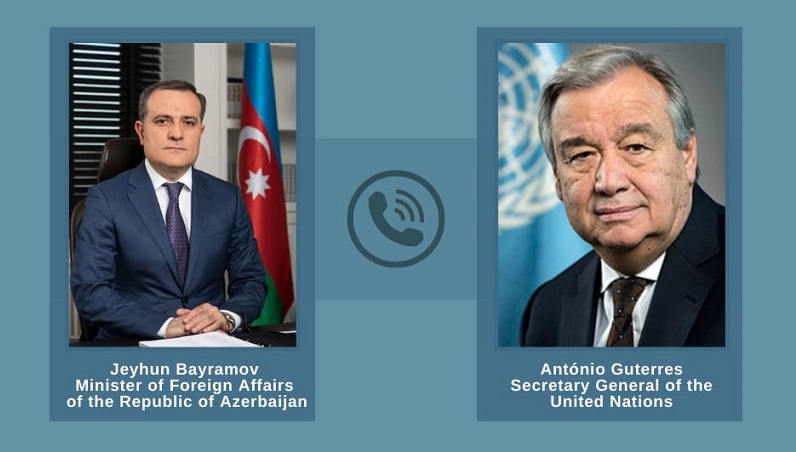 FM Jeyhun Bayramov, UN Secretary General hold phone conversation