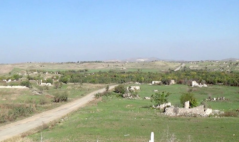 Azerbaijani flag raised up in center of liberated Fuzuli city