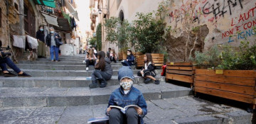 Naples teachers bring socially distanced school to streets and balconies