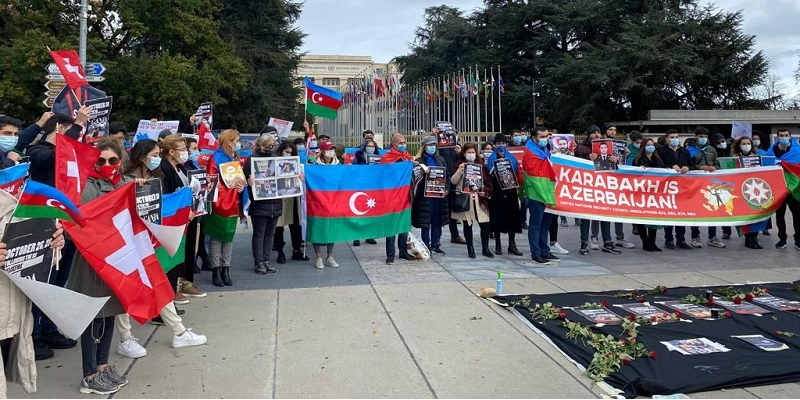 Azerbaijanis in Geneva stage protests against terrorist acts of Armenia