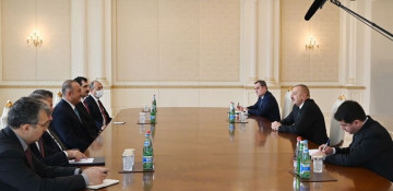 President Ilham Aliyev receives delegation led by Turkish FM (UPDATED)