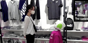 Japanese shop enlists humanoid robot to remind shoppers to wear masks