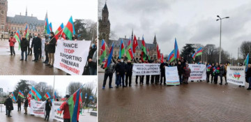 Dutch Azerbaijanis stage protest against French Senate and Belgian Parliament resolutions