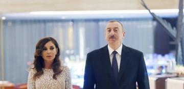 Dinner hosted in honor of Turkish president and his wife on behalf of Azerbaijani president and first lady