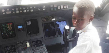 Seven-year-old boy who adores Elon Musk is sensation on Ugandan aviation scene