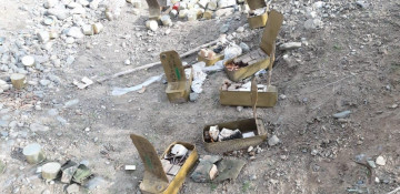 Azerbaijani police forces found ordnances left by Armenians in Aghdam (PHOTO)