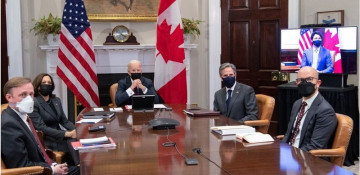 Biden holds first foreign meeting with Canada's Trudeau