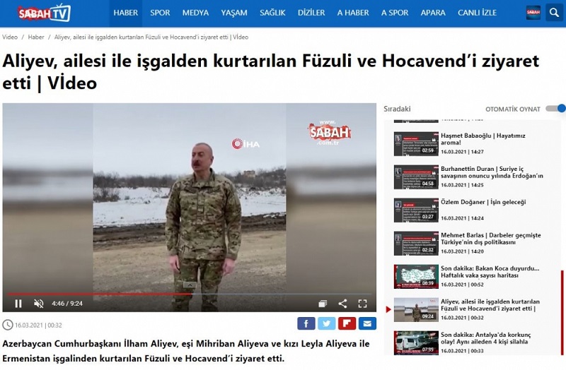 Turkish media highlight President Ilham Aliyev’s visit to liberated territories