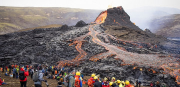 Thousands flock to Iceland's erupting Fagradalsfjall volcano
