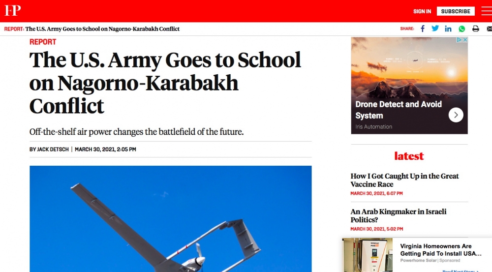 Foreign Policy magazine: The U.S. Army goes to school on Nagorno-Karabakh conflict
