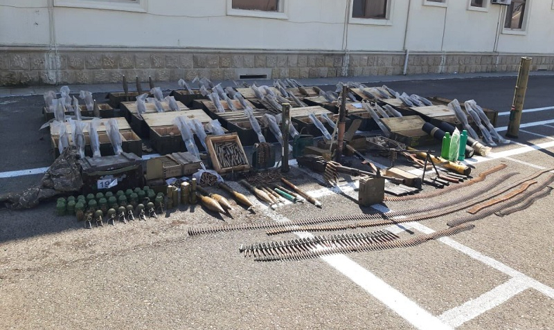 Azerbaijani police find large number of weapons, ordnance in liberated Fuzuli (PHOTO)