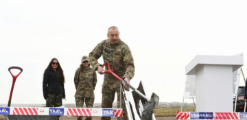 Azerbaijani president, first lady laid foundation for 'Smart Village' project in Agaly village of Zangilan district (VIDEO)