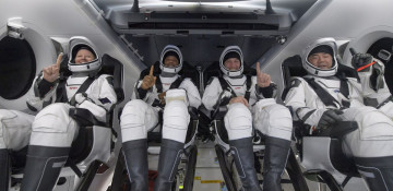 Crew Dragon spacecraft with four astronauts returns to Earth