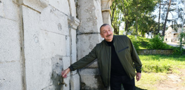 President Ilham Aliyev visited the restored “Khan gizi” spring in Shusha (PHOTO)