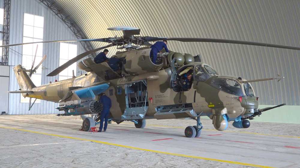 Azerbaijani MoD shows video footage from military aerodrome complex of Combined Arms Army