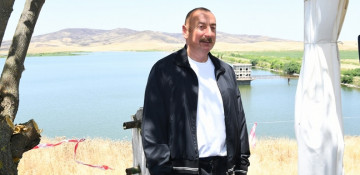 Map of water sources in all our liberated lands being developed now - Azerbaijani president