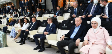 Azerbaijani, Turkish presidents watch Turkey vs Wales football match (PHOTO)