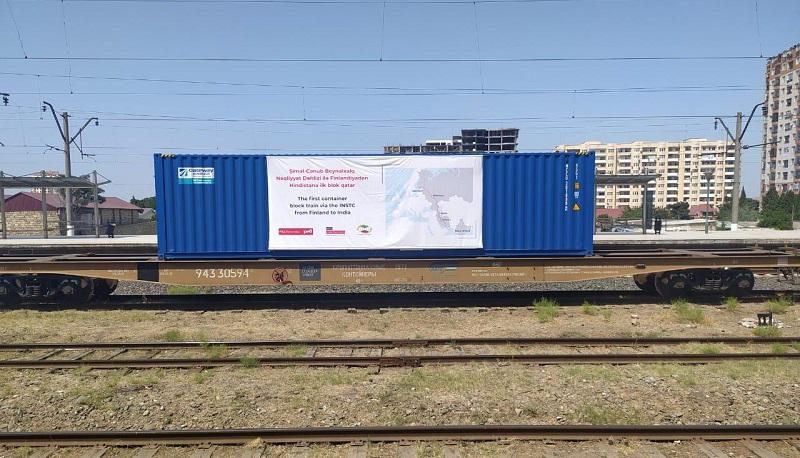 First block train along North-South corridor arrives in Azerbaijan