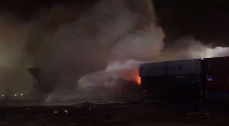 Huge fire and blast on container ship rocks Dubai's Jebel Ali port
