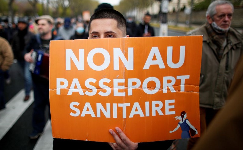 French police quell protest against COVID health passport rules