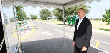 Azerbaijani president visits Goranboy district