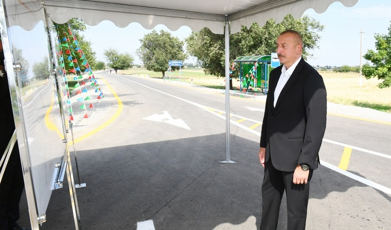Azerbaijani president visits Goranboy district