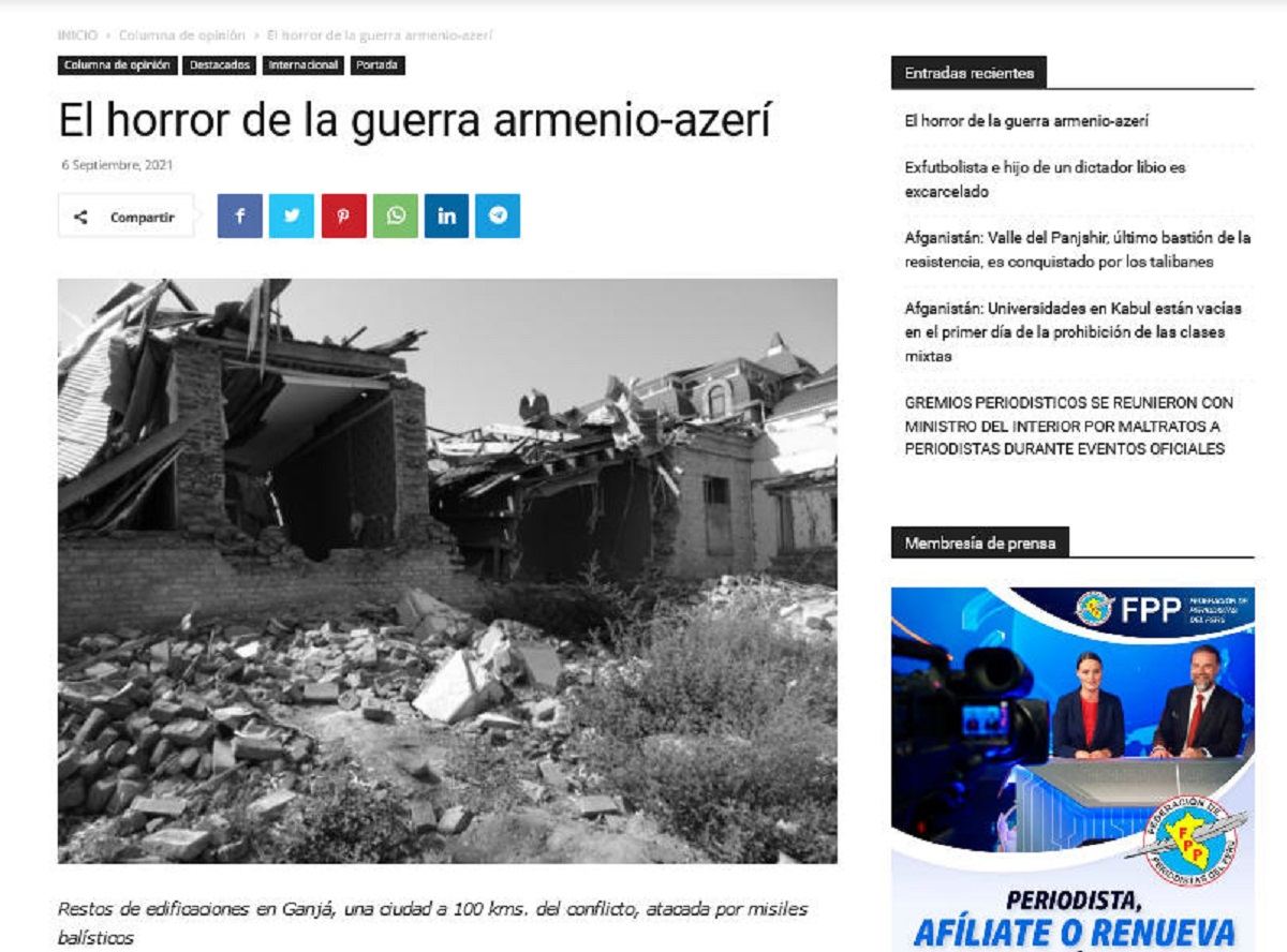 Peruvian media highlights Armenia's atrocities on de-occupied Azerbaijani territories (PHOTO)