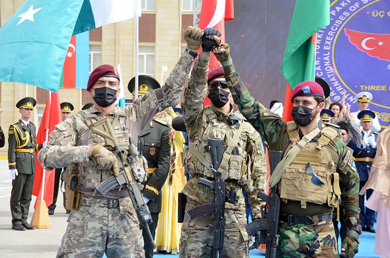 Solemn opening ceremony of Three Brothers - 2021 international exercises held in Baku (PHOTO/VIDEO)