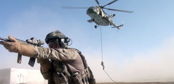 Special forces hold airborne training during the 