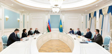 Milli Majlis Chair meets president of Kazakhstan (PHOTO)