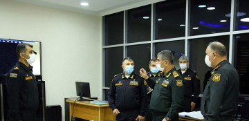 Azerbaijan’s military leadership inspects Naval Forces’ command and staff exercises