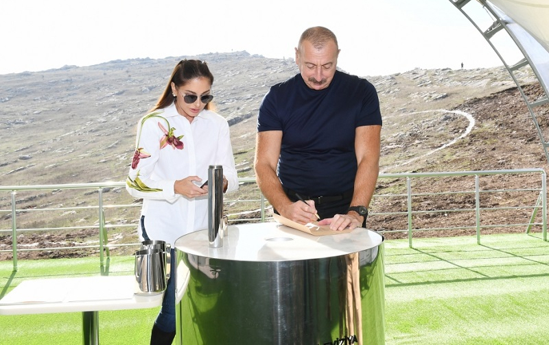 Azerbaijani president and first lady lay foundation stone for Shusha Radio and Television Broadcasting Station