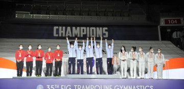 Award ceremony held for winners of team trampoline championship in Baku (PHOTO)
