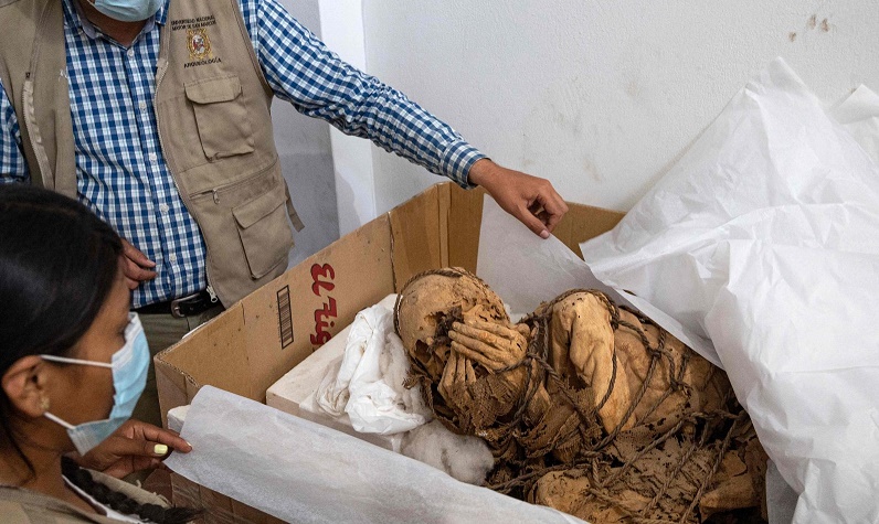 Mummy up to 1,200 years old unearthed in Peru
